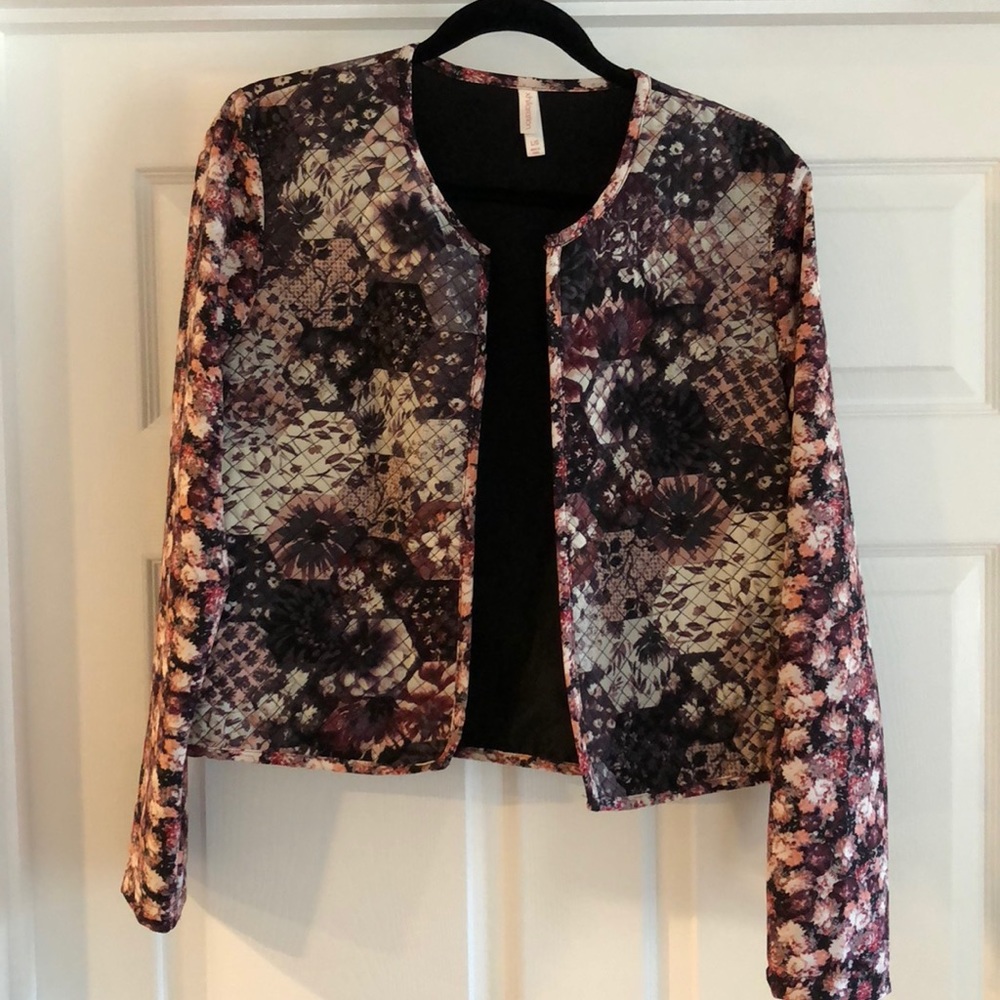 Xhilaration purple floral jacket/blazer